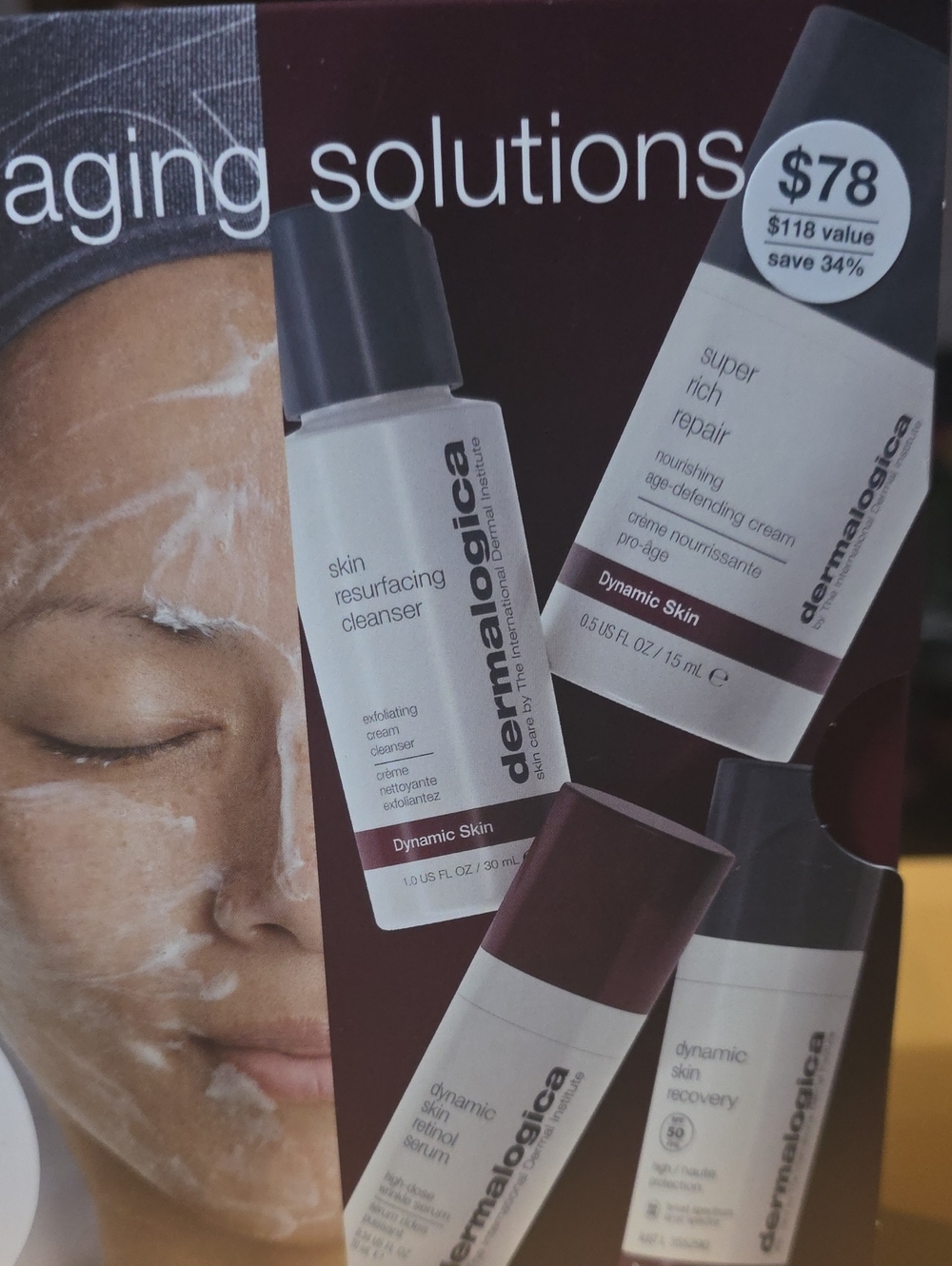 Dermalogica White & Burgundy Dynamic Skin Travel Set